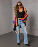 Creative Break Knit Muti Color Cardigan