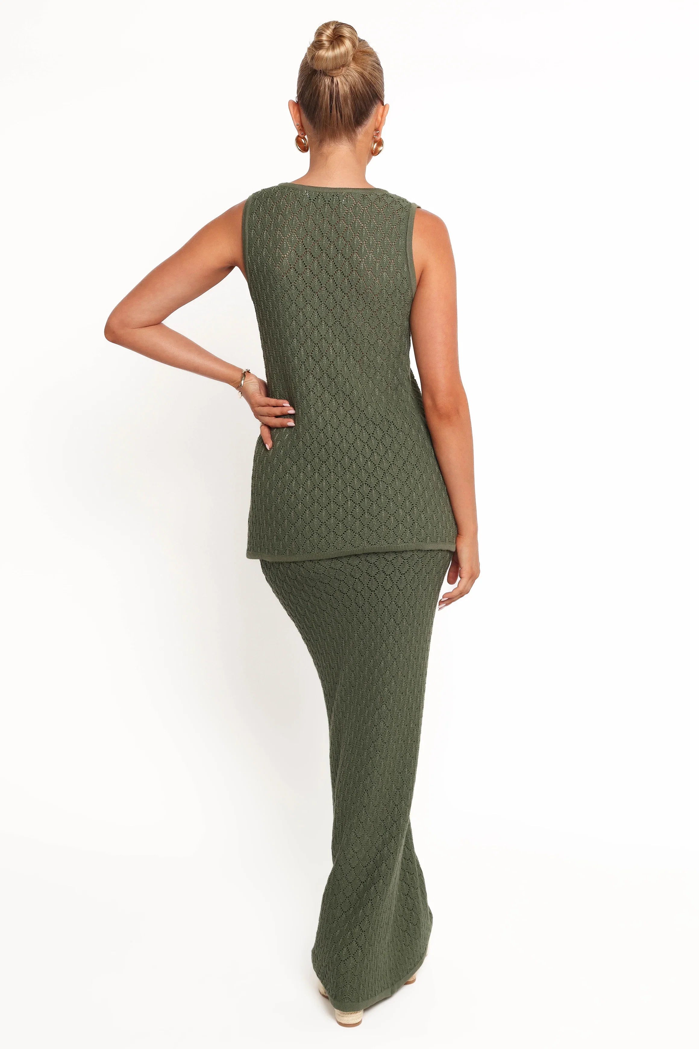 Asplie Knit Maxi Skirt Olive