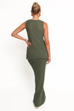 Asplie Knit Maxi Skirt Olive