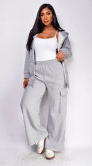 Everywhere Zip Up Oversized Hoodie Gray