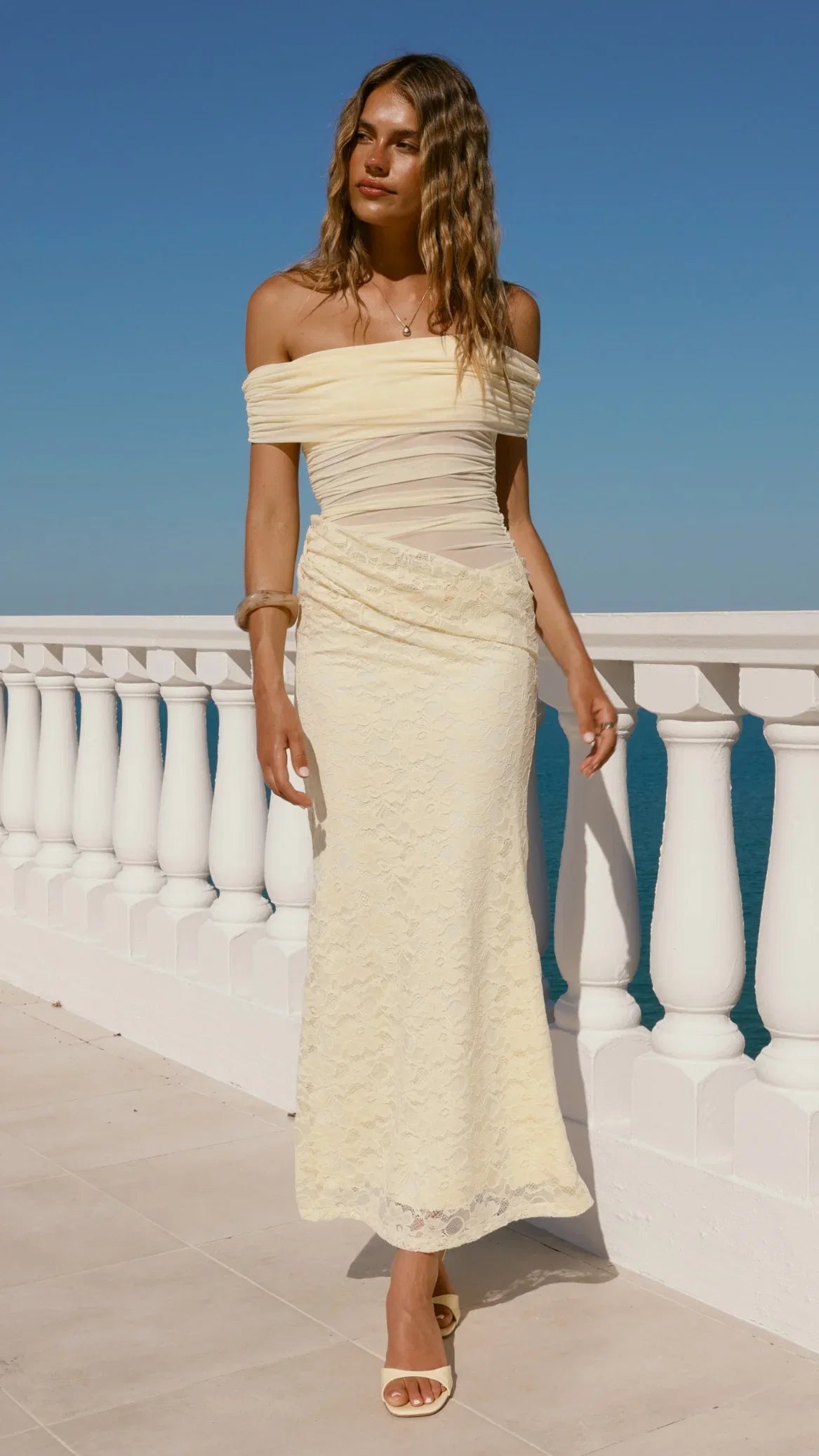 Tiarna Off The Shoulder Maxi Dress Yellow