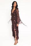 Delta Maxi Dress Plum Polka Dot