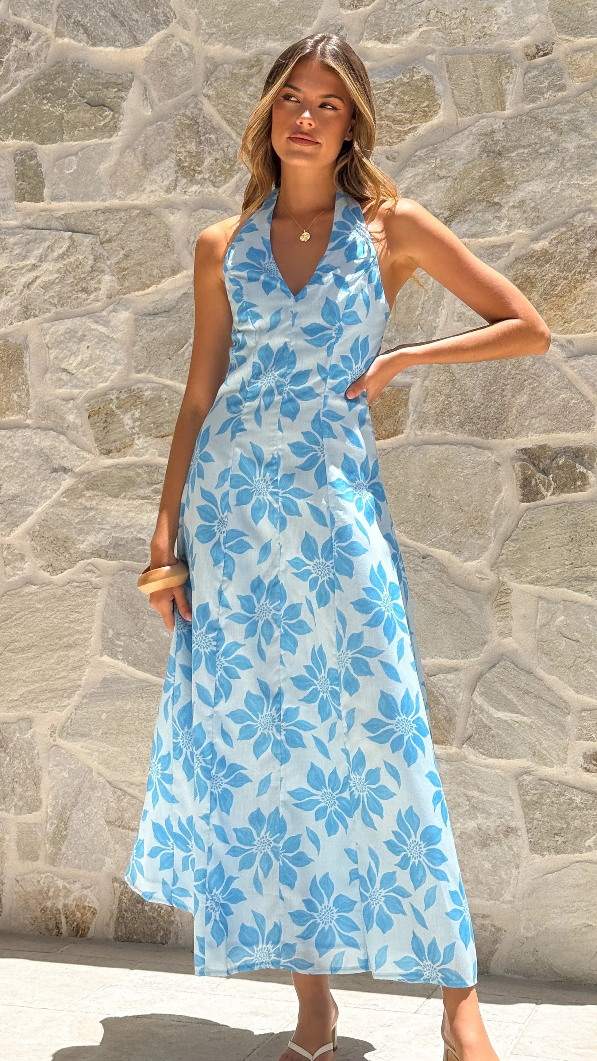 Solange Maxi Dress Blue Floral