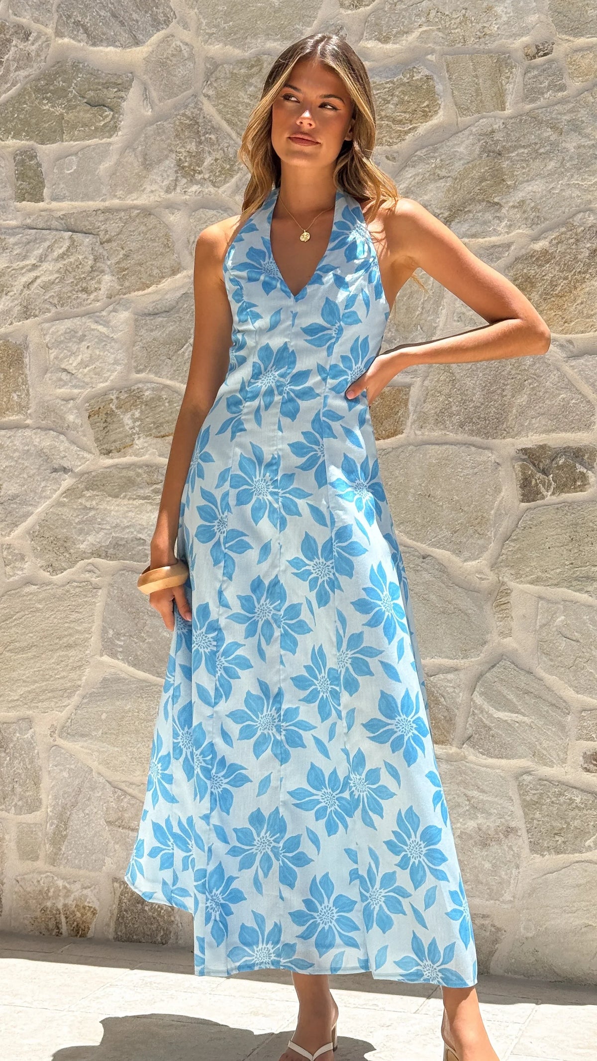 Solange Maxi Dress Blue Floral