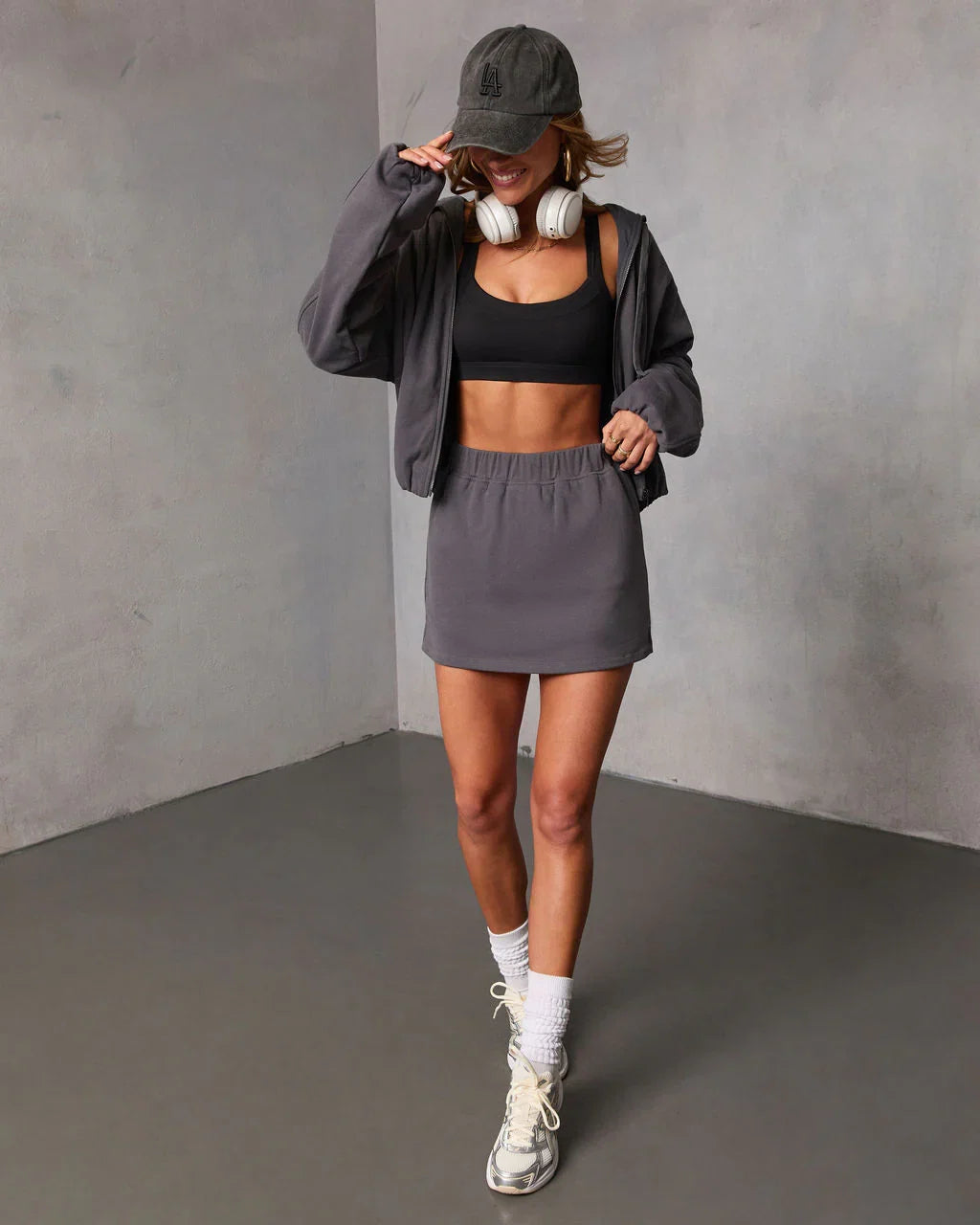 Soft Balance Drawstring Hood Zip Up Sweatshirt