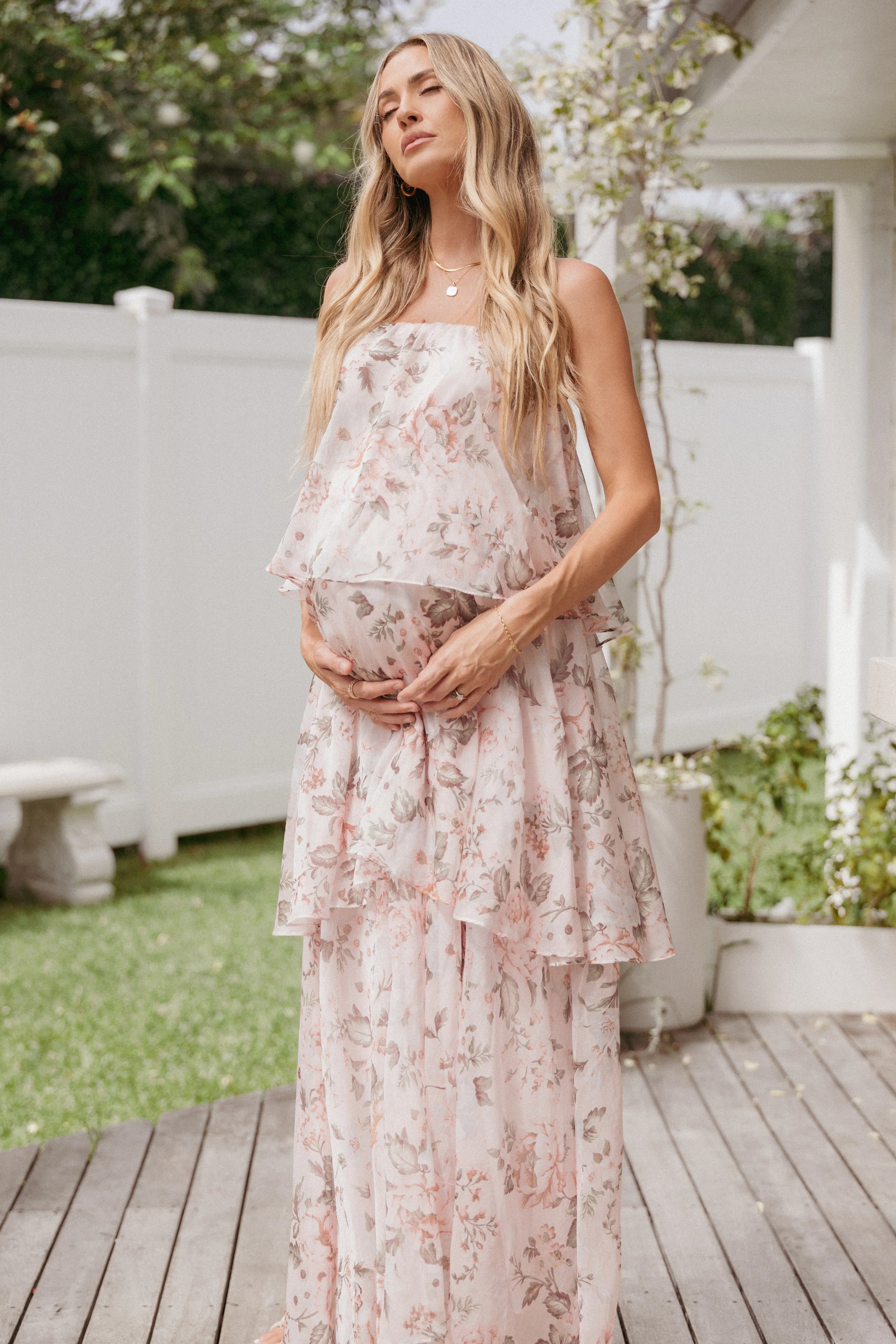 Bloom Strapless Maxi Dress Floral