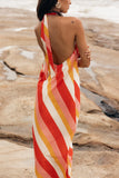 Sabbia Maxi Dress Pink Stripe