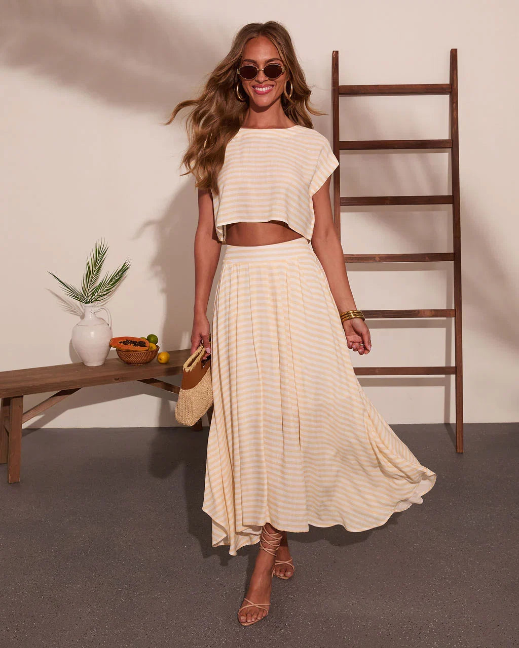 Morning Breeze Striped Maxi Skirt