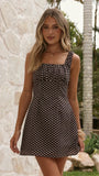 Adley Mini Dress Brown Polka