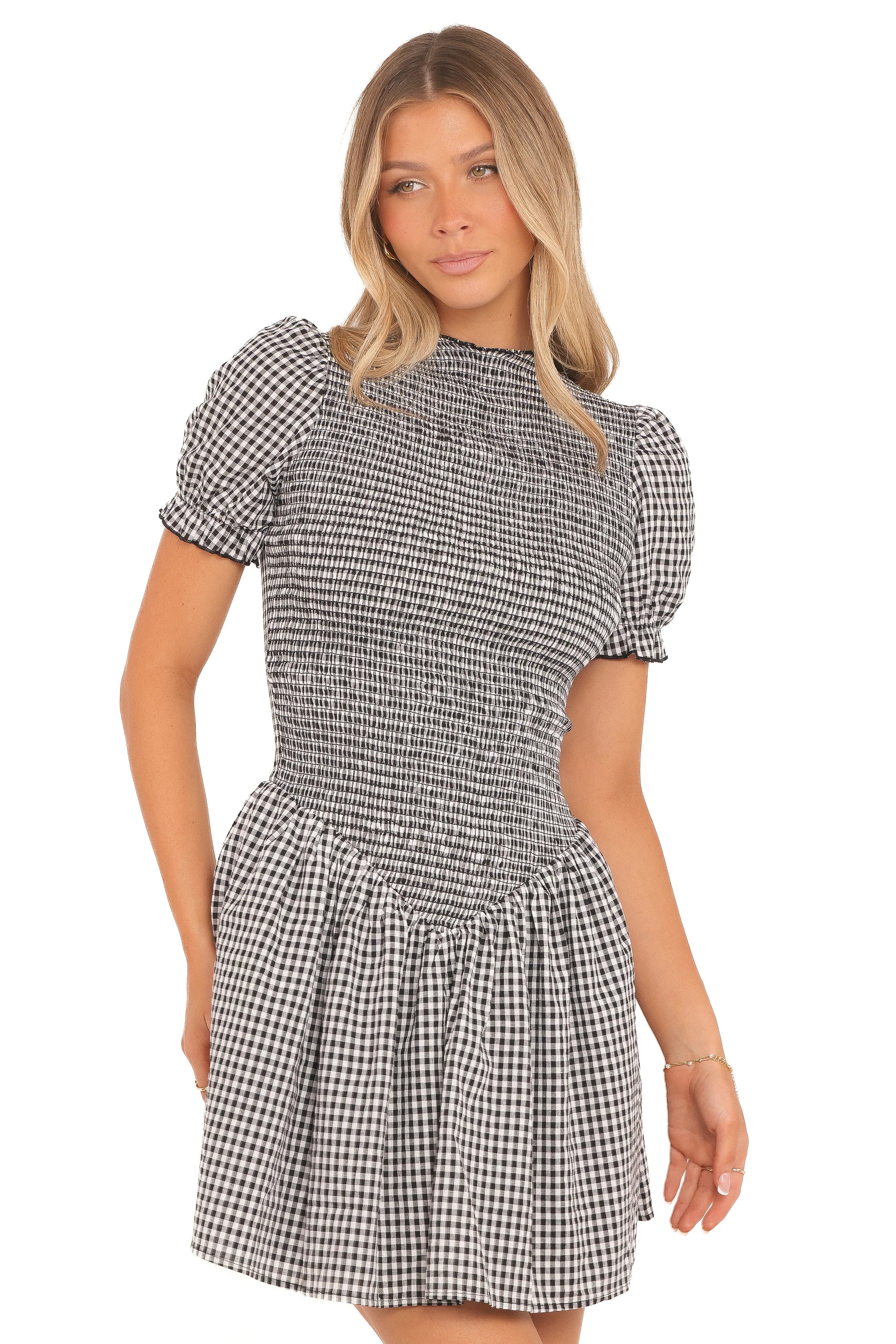 Celine Mini Dress Black Gingham