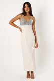 Kylie Slip Dress White Silver