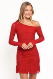 Austin Long Sleeve Mini Dress Red