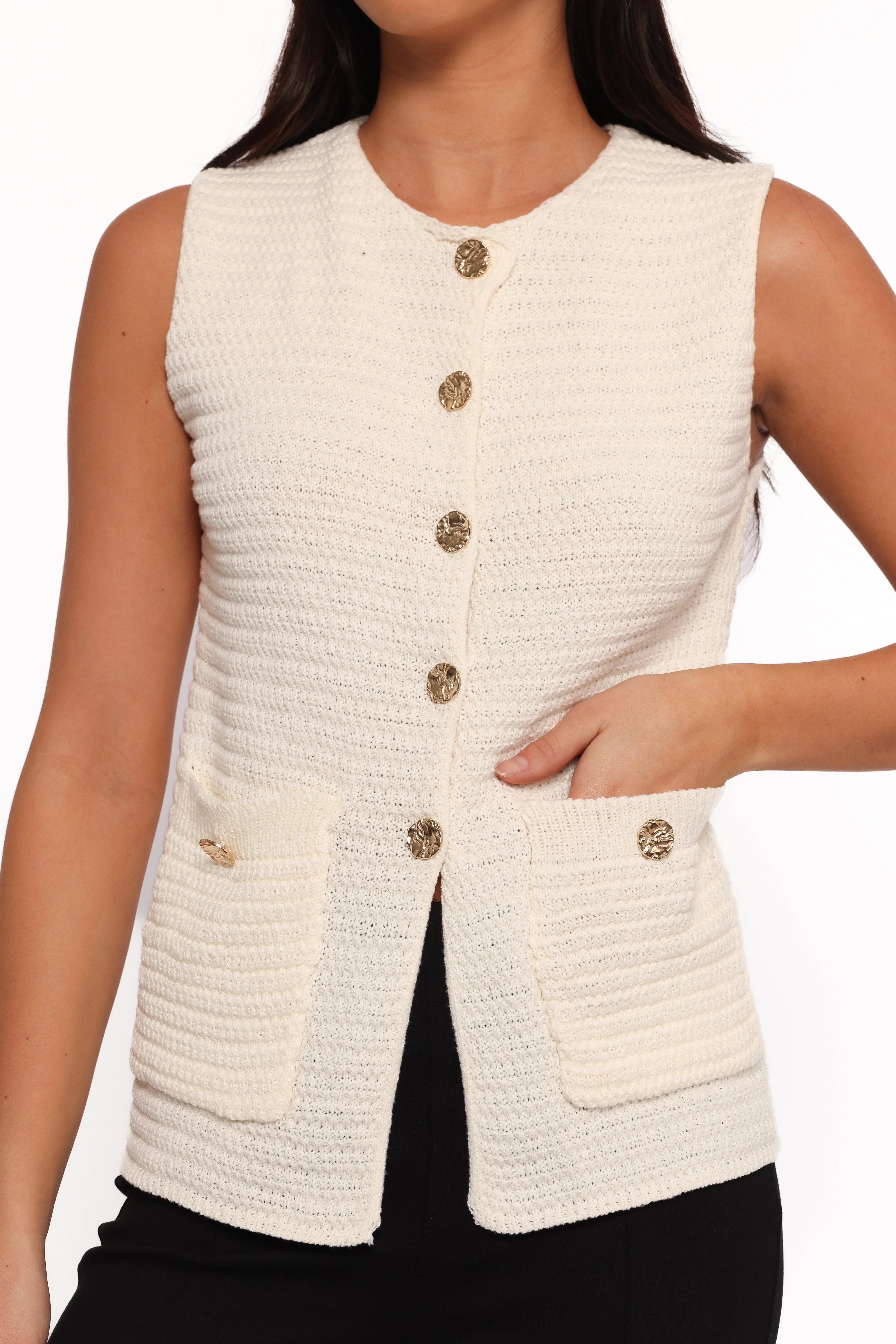 Blair Knit Vest White