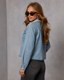 Light Layers Denim Button Down Top
