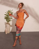 Sunkissed Hour Scenic Print Midi Dress