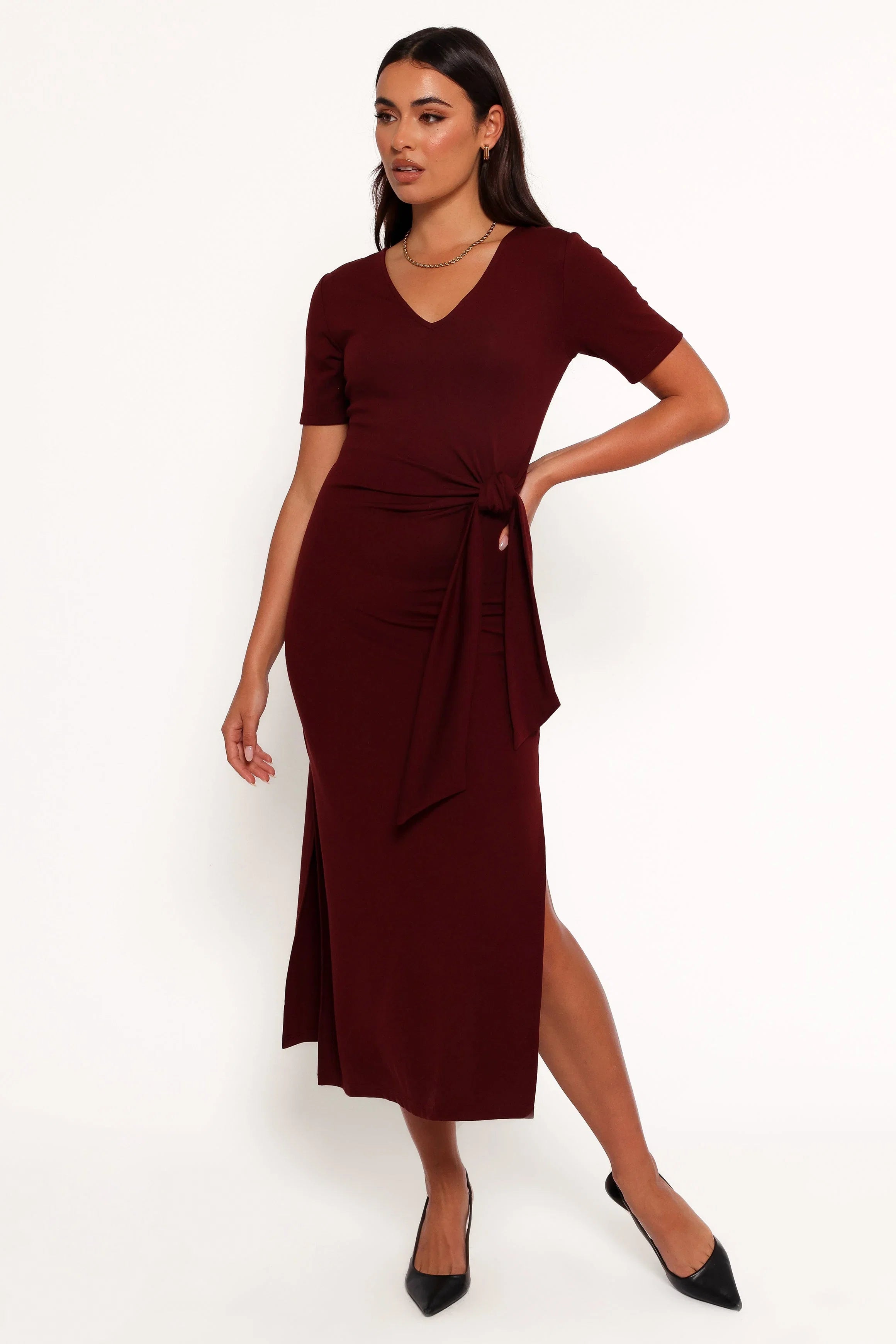 Asha Midi Dress Wine