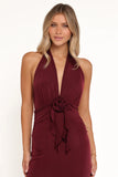 Leowna Halterneck Maxi Dress Burgundy