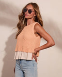 Natural Charm Knit Twofer Peplum Top