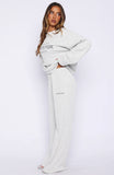 Leave Me Out Of It Waffle Wide Leg Sweatpants Grey Marle