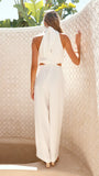 Lara Halter Neck Wide Leg Jumpsuit White