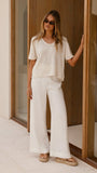 Spring Scoop Neck Tee Natural
