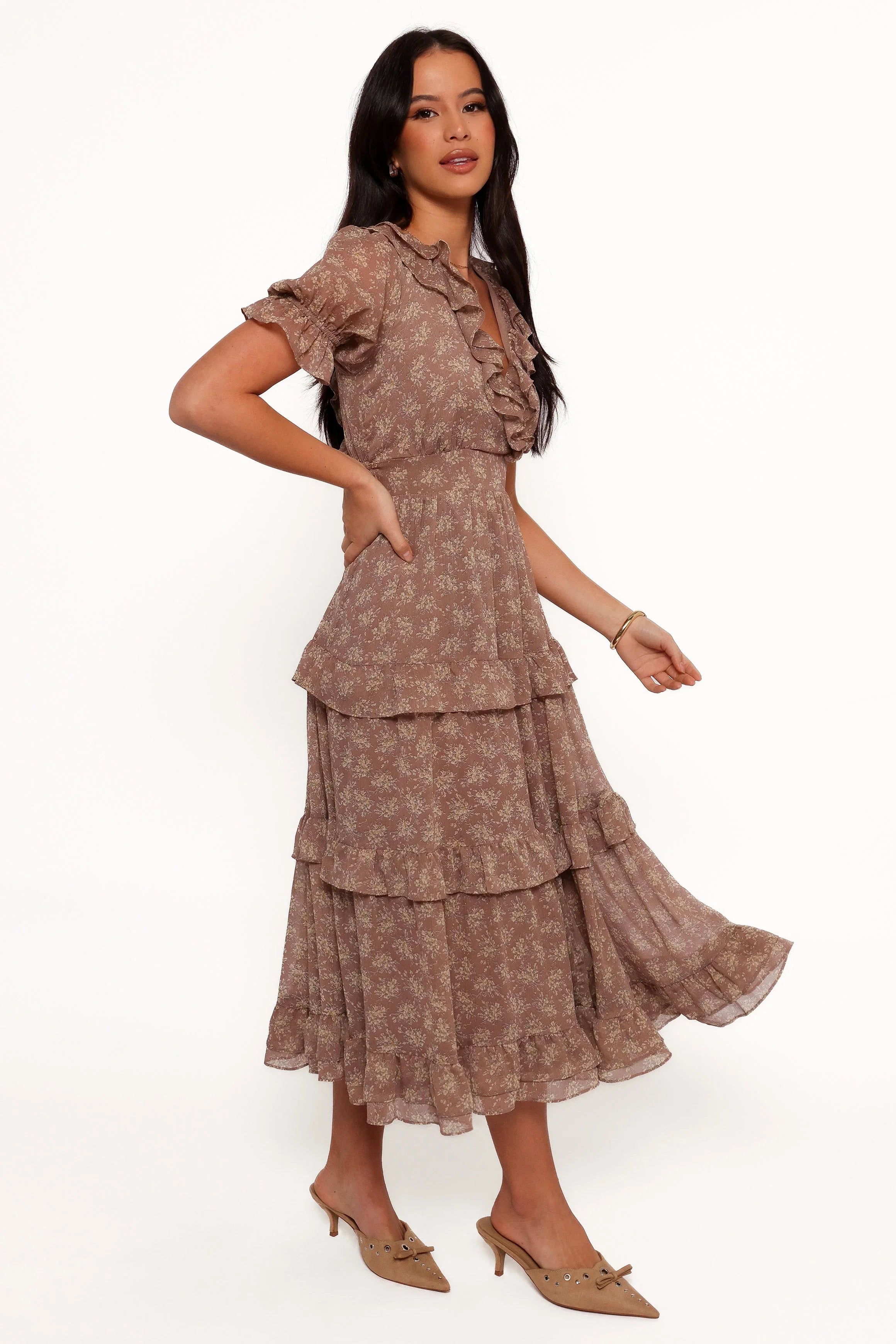 Dayla Maxi Dress Brown Light Beige