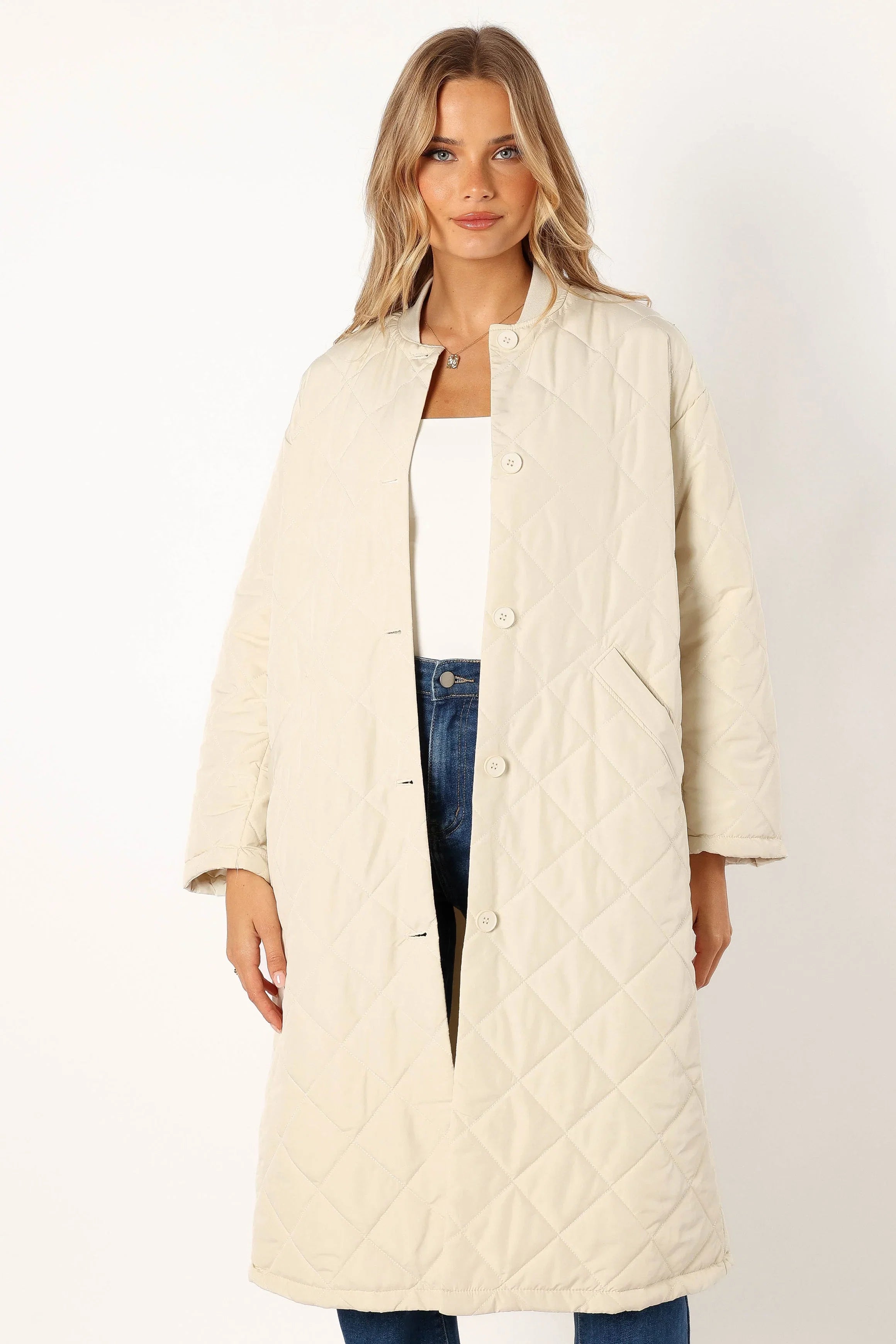 Clea Quilted Jacket Bone