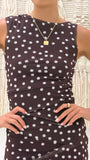 Leighton Top Chocolate White Polka Dot