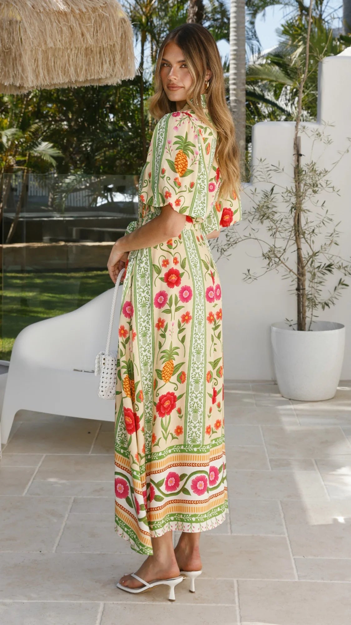 Artia Puff Sleeve Maxi Dress Sunkissed Print