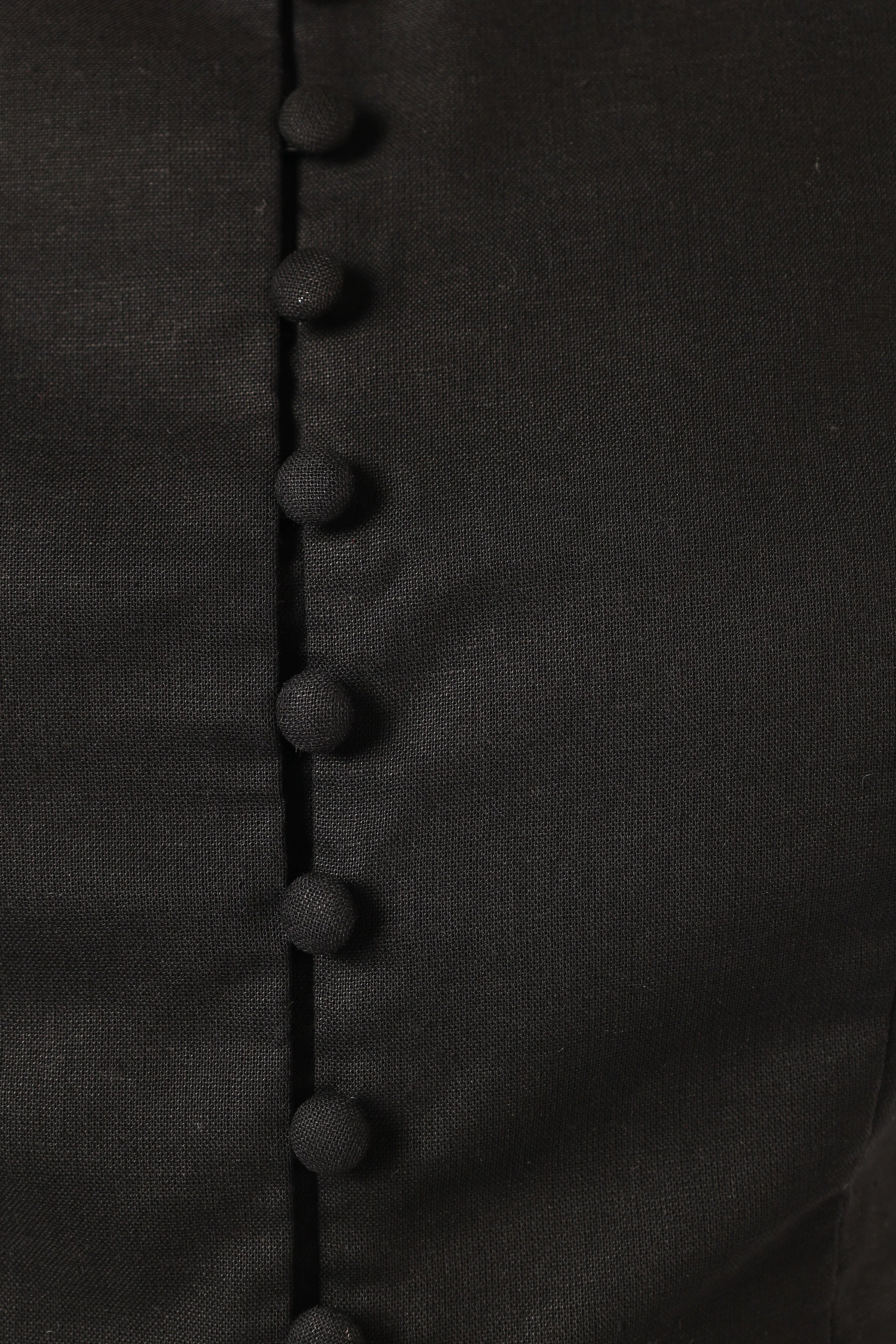 Daniella Linen Vest Black