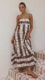 Marcel Maxi Dress Chocolate Tie Dye