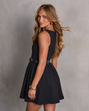 Emersie Fit And Flare Belted Mini Dress