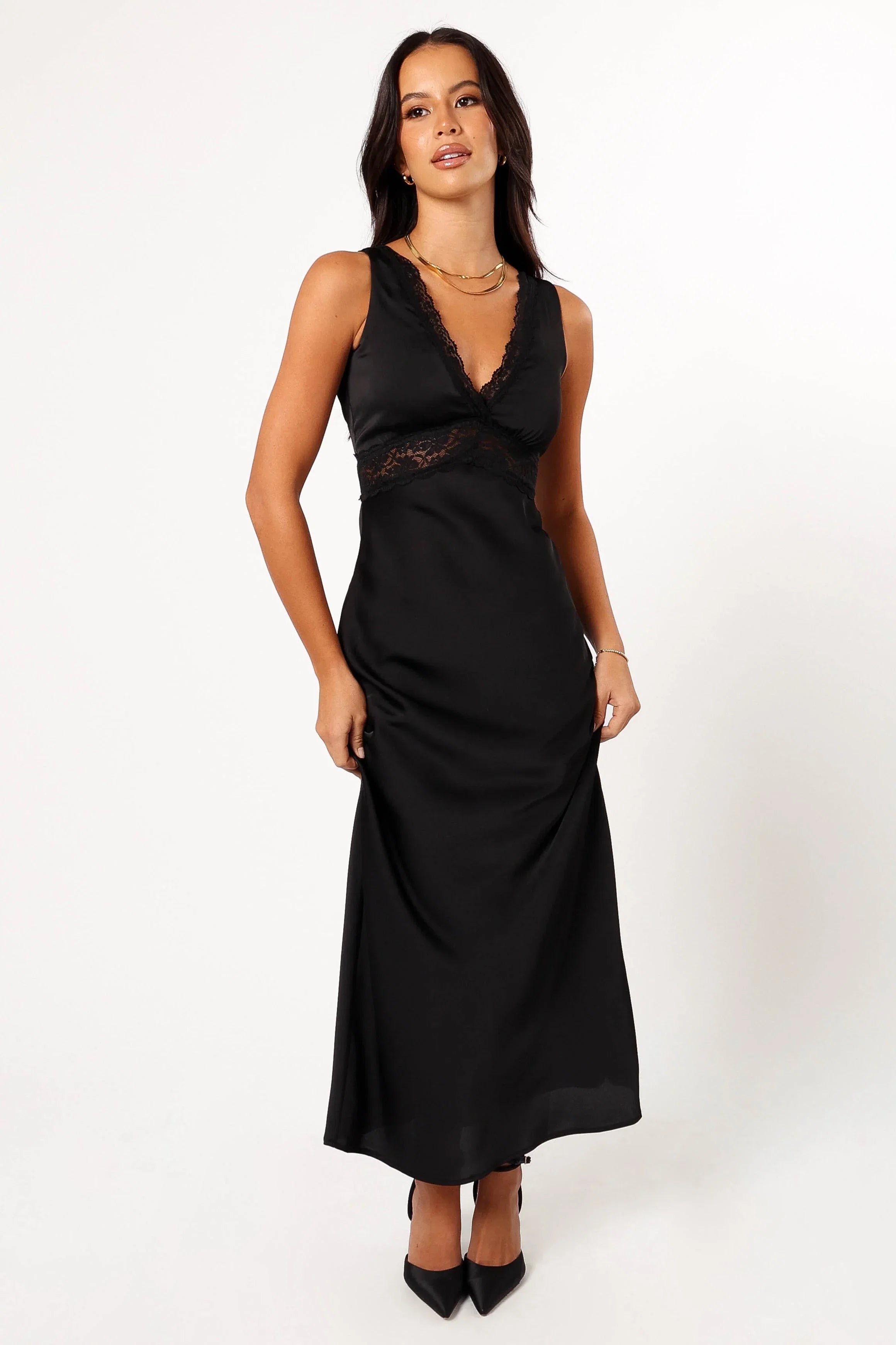 Brennan Maxi Slip Dress Black