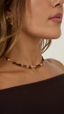 Kohen Beaded Necklace Golden Brown