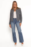 Mellie All Over Bow Button Front Cardigan Grey