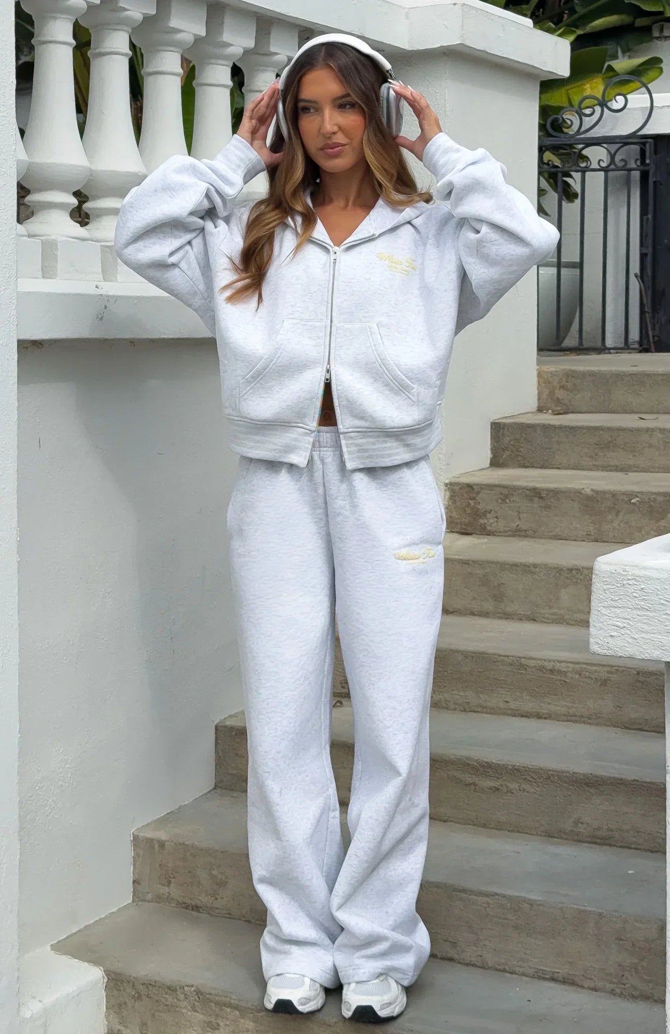 Verano Sixteen Lilia Wide Leg Sweatpants Grey Marle