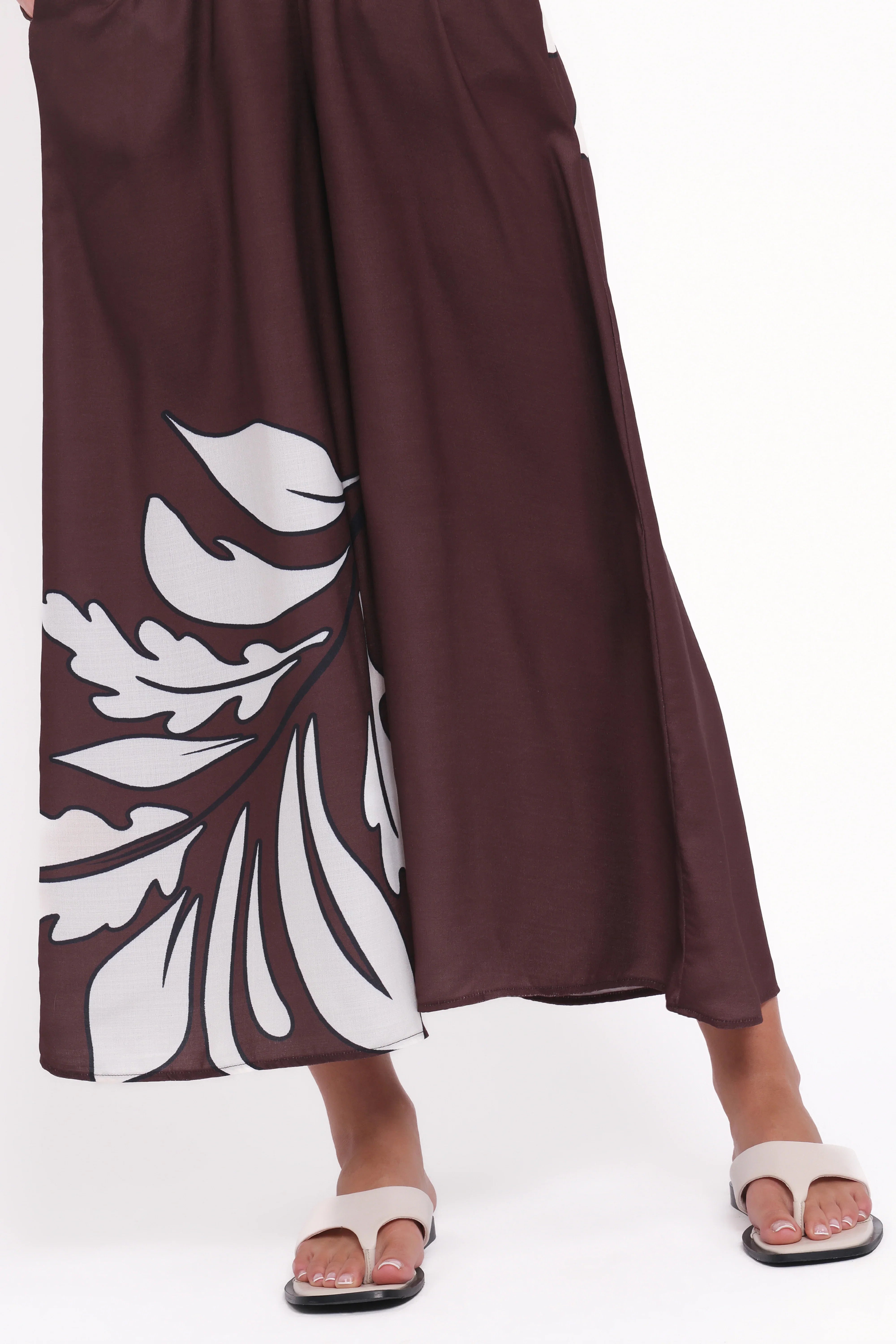 Delfina Jumpsuit Brown Palm