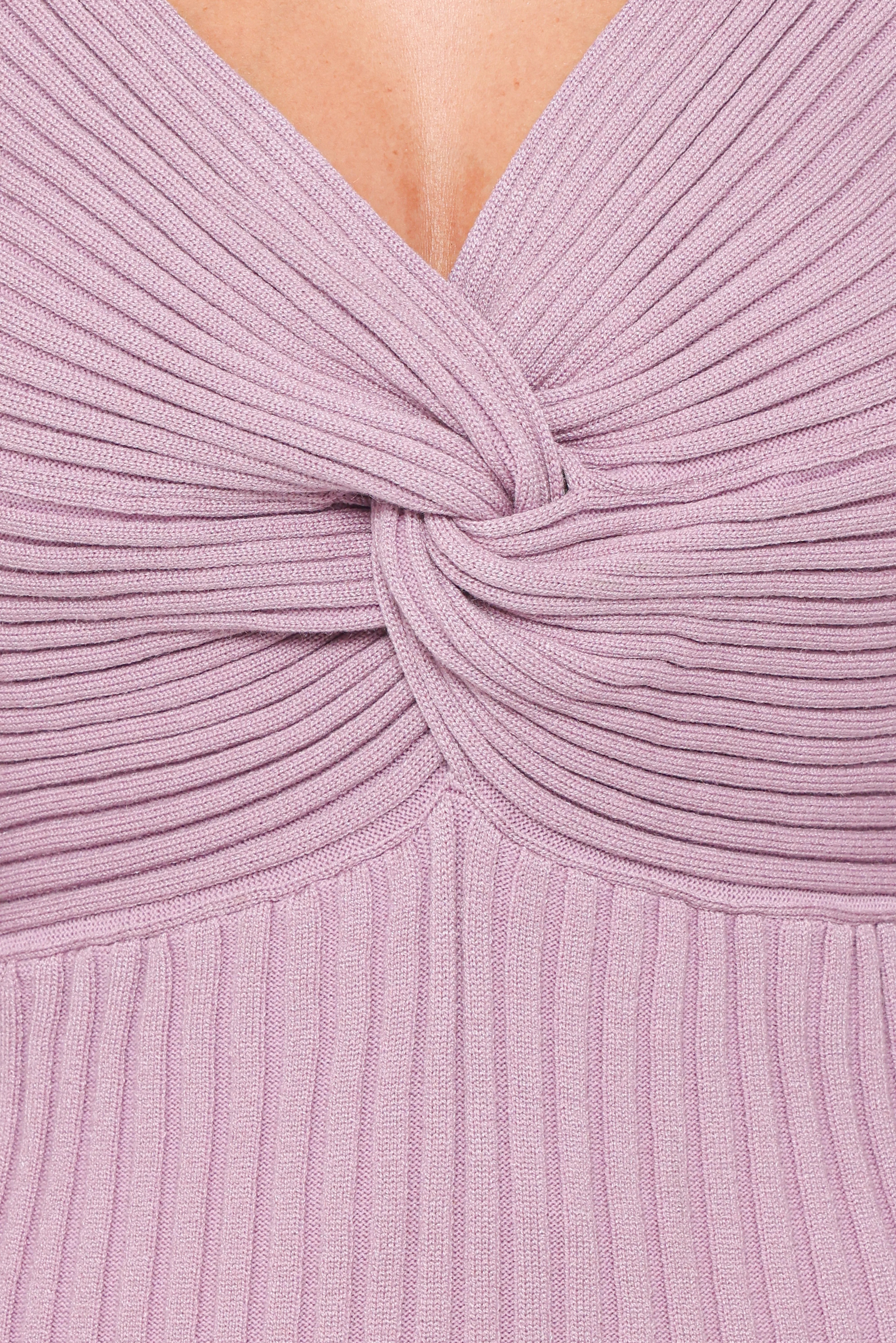 Demi Twist Detail Knit Top Lavender