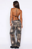 Here We Go PU Fringe Top Black