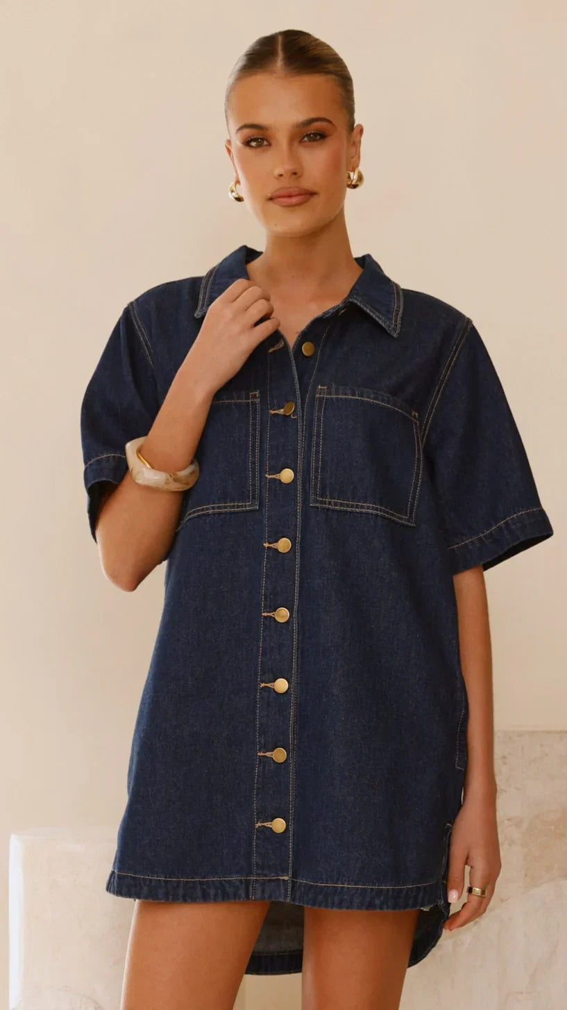 Rayna Denim Mini Dress Indigo