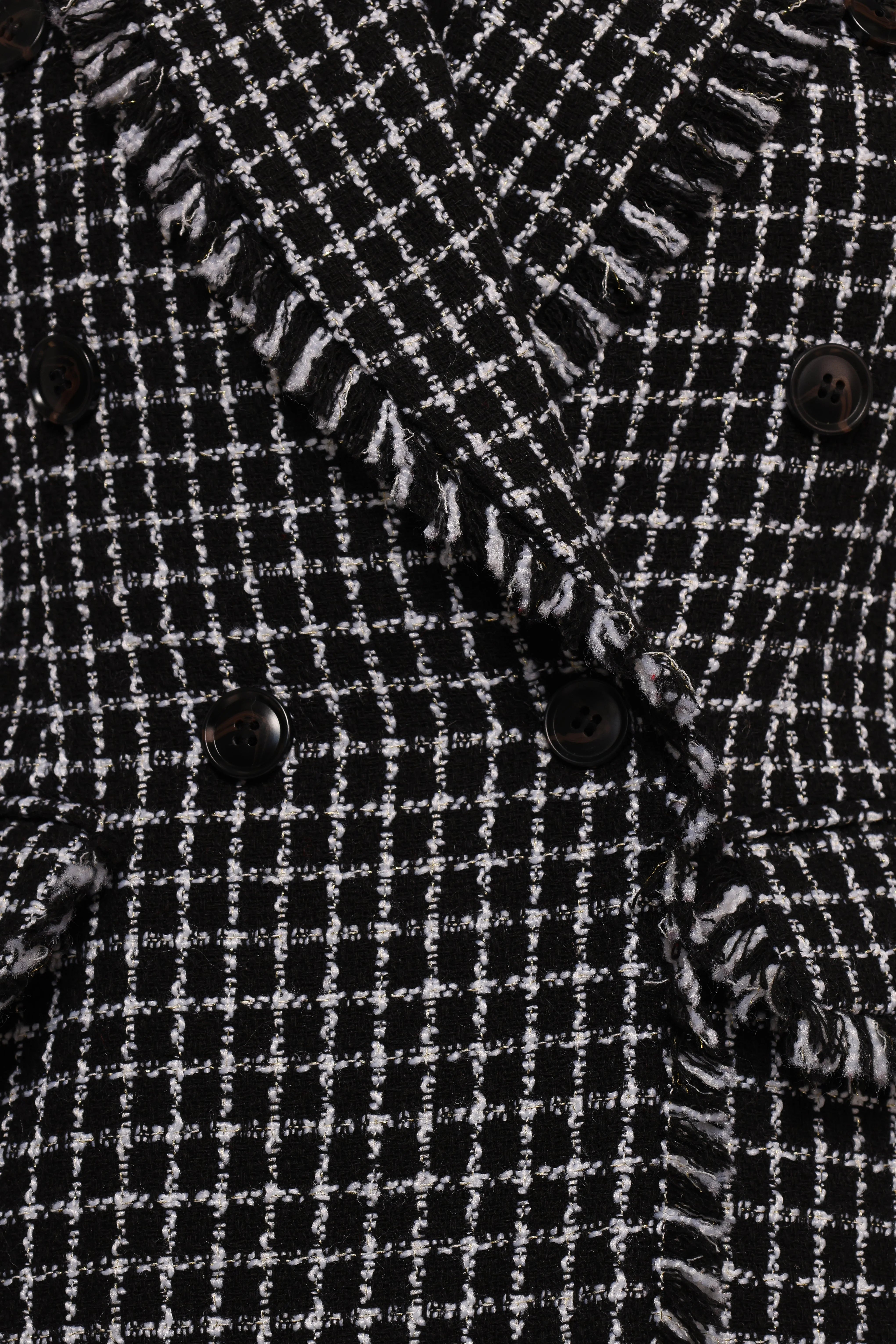 Rocco Hem Blazer Black White
