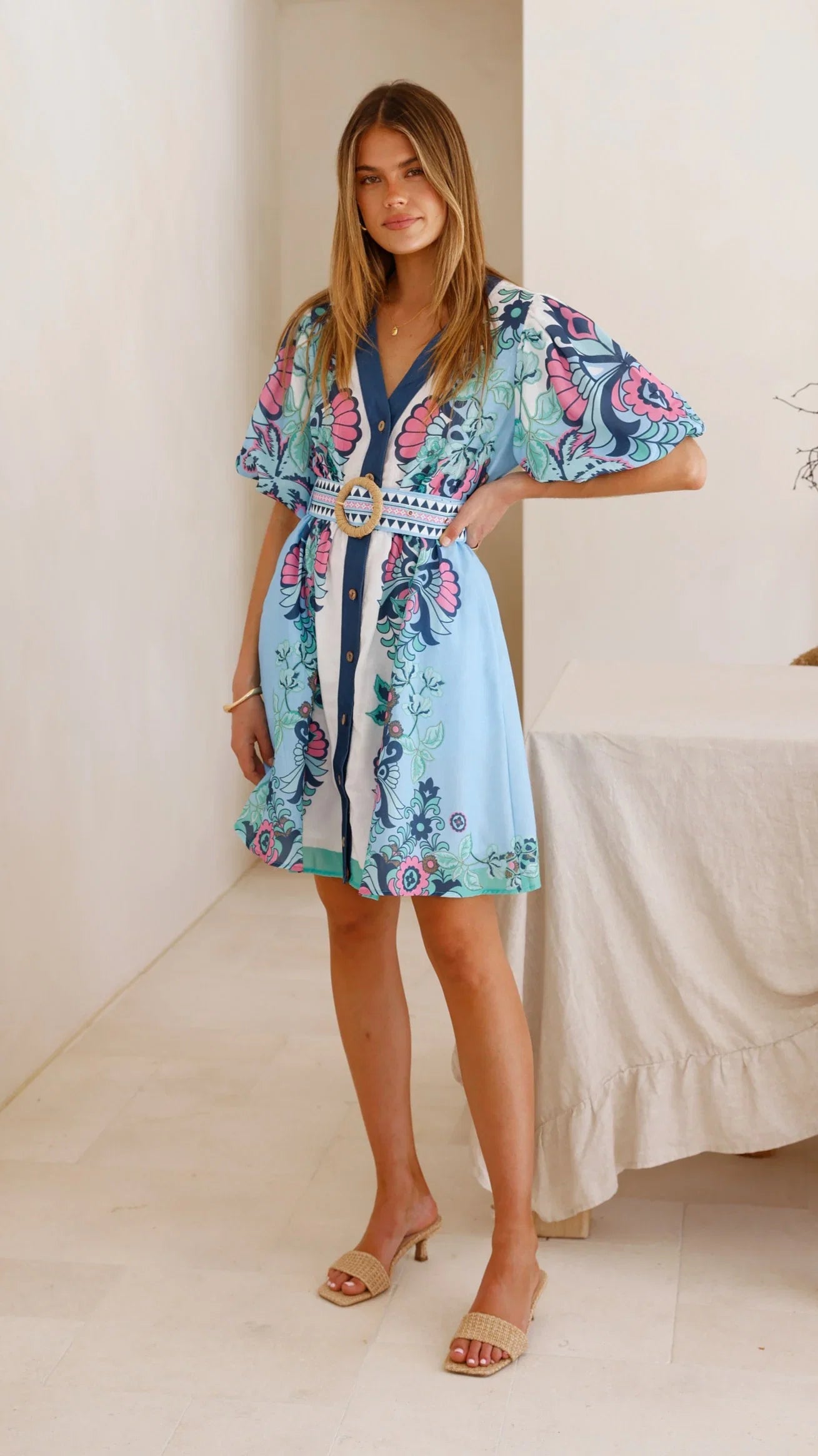 Dali Mini Dress Island Bloom Blue