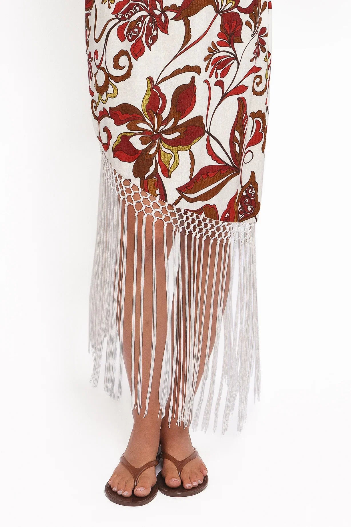 Aquarius Midi Dress Brown Floral