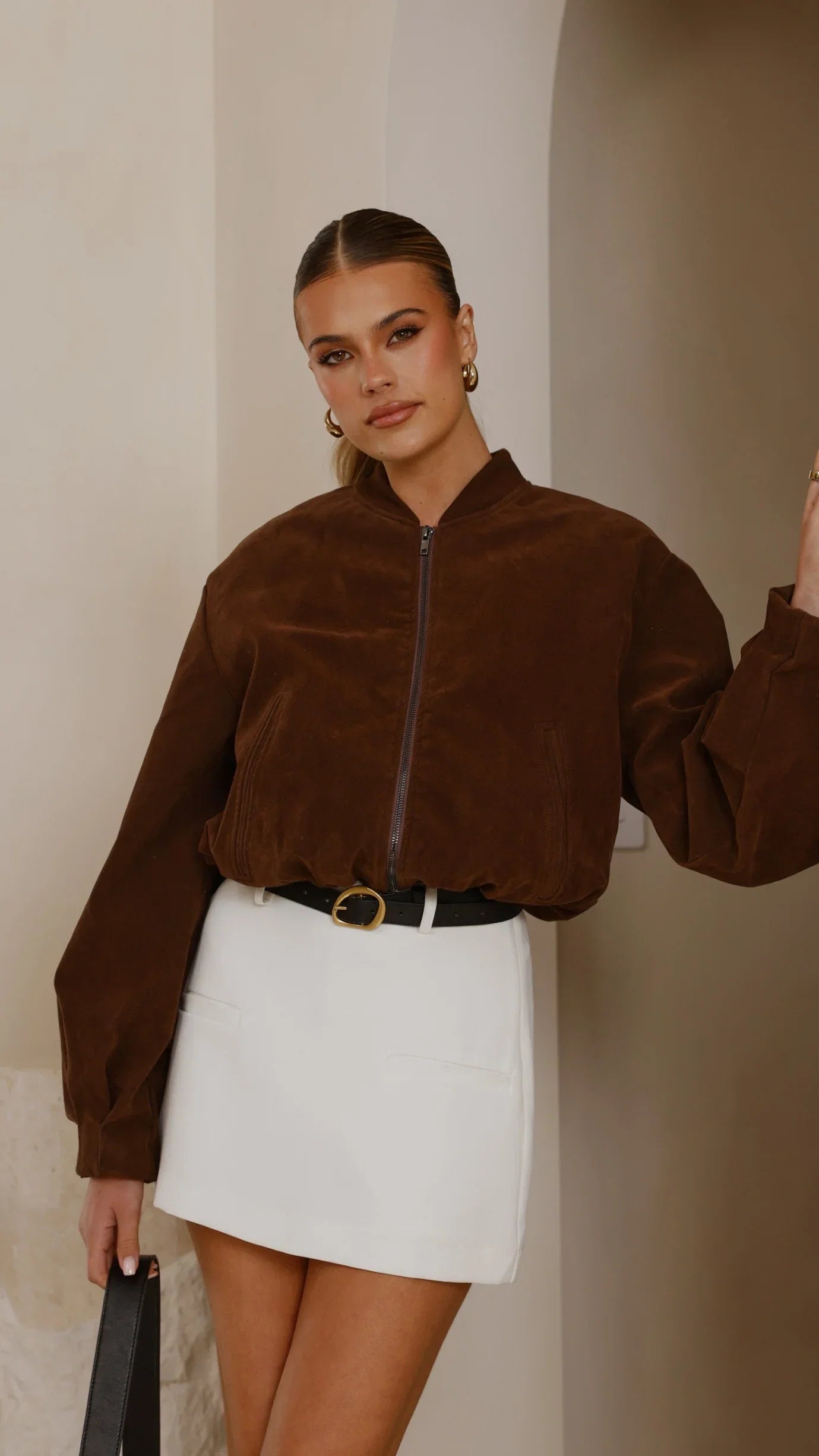 Sloane Bomber Jacket Dark Chocolate