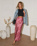 Between Dusk Satin Paisley Maxi Skirt