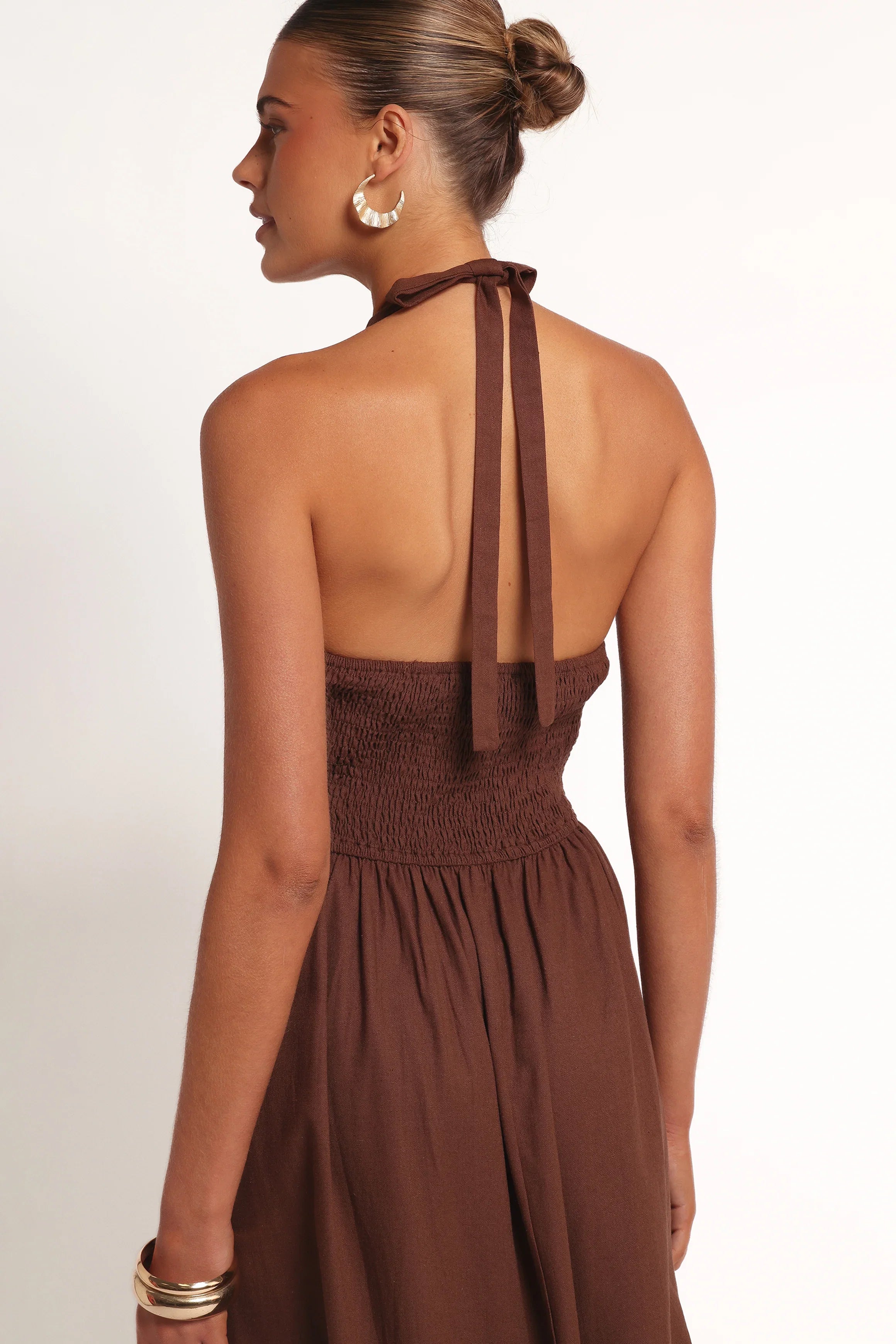 Marie Halterneck Maxi Dress Chocolate