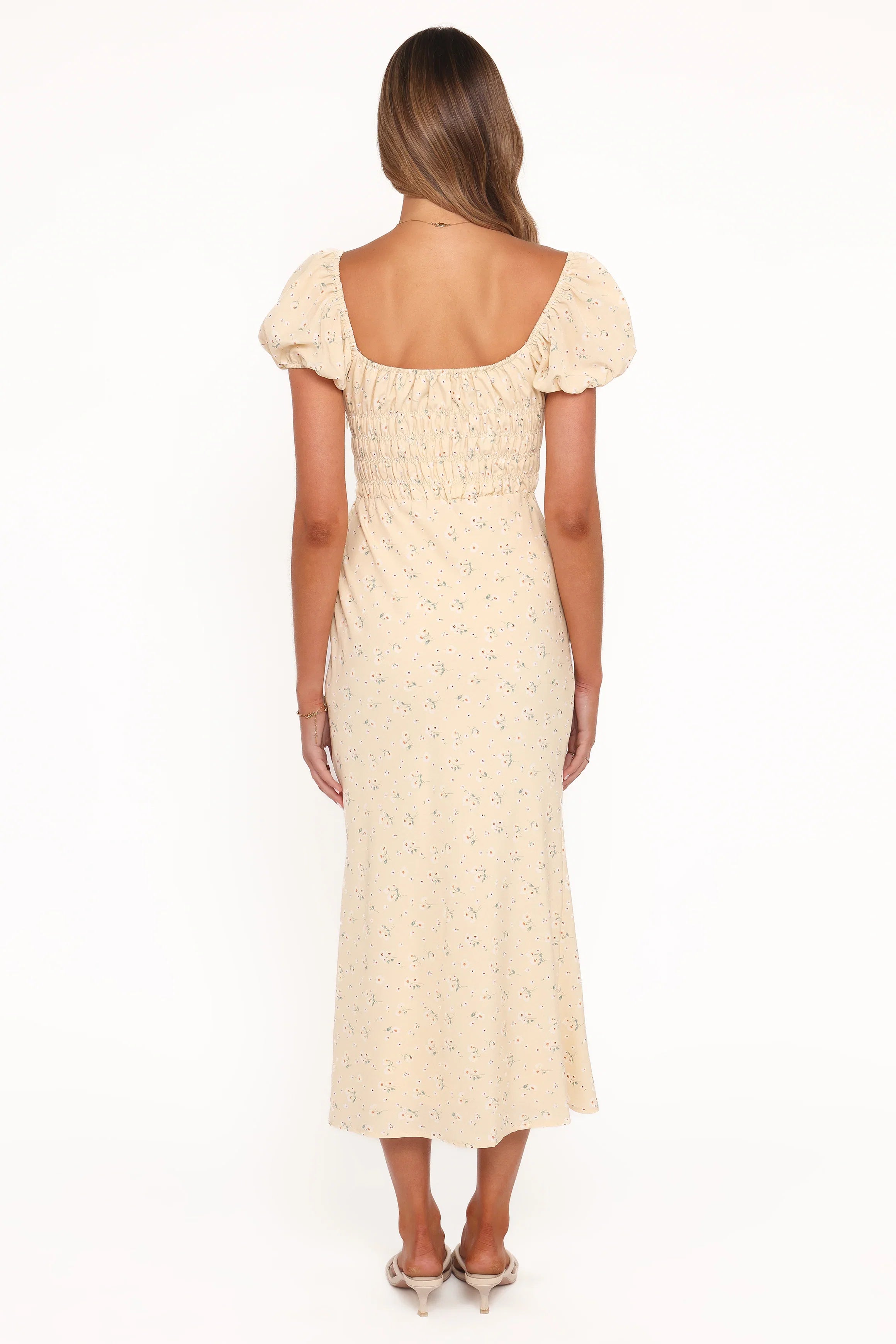Teigan Midi Dress Yellow Floral
