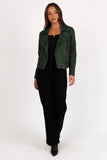 Spencer Faux Suede Moto Jacket Olive