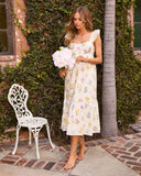 Melinah Flutter Sleeve Floral Maxi Dress