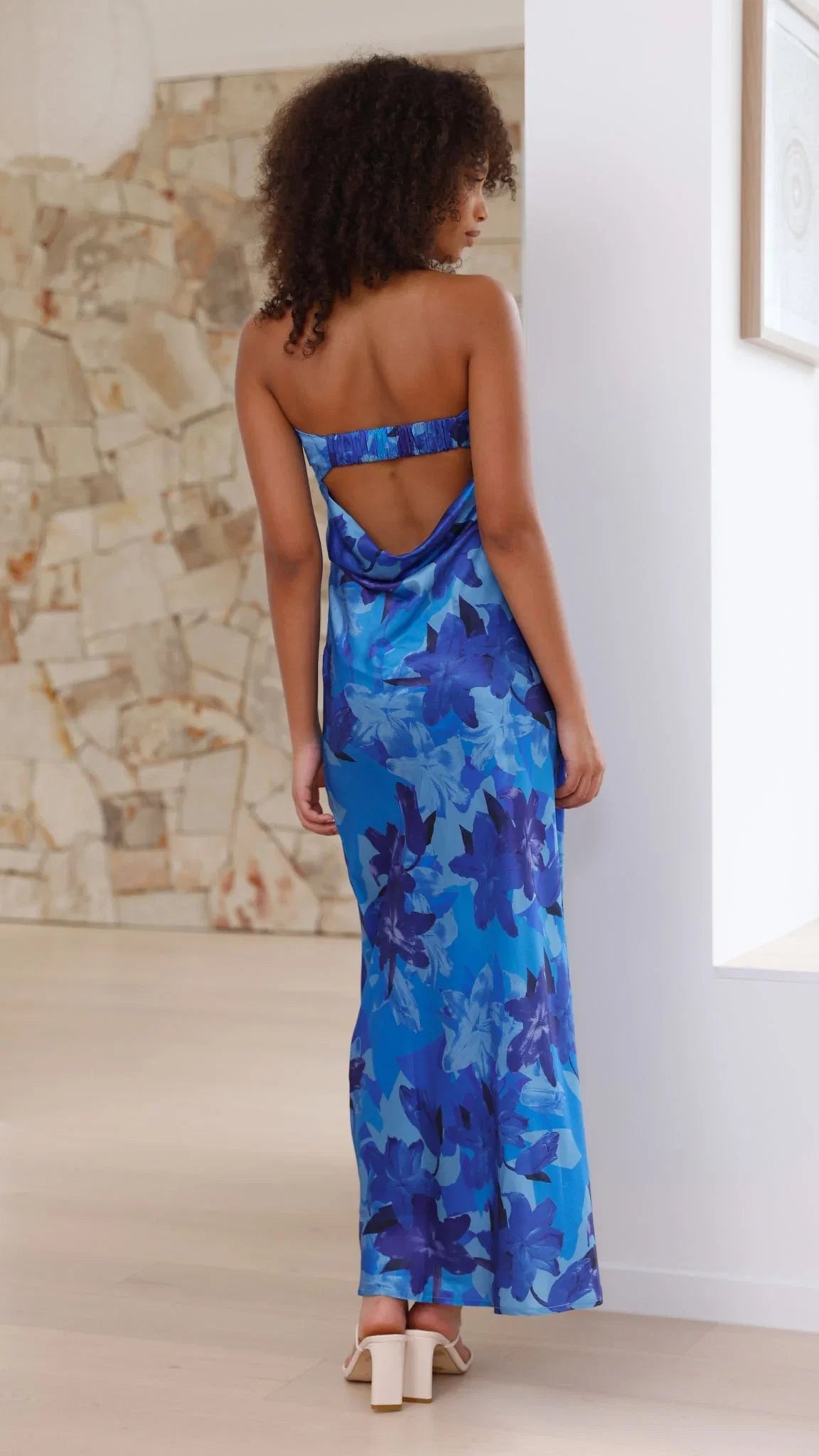 Miya Maxi Dress Blue Floral